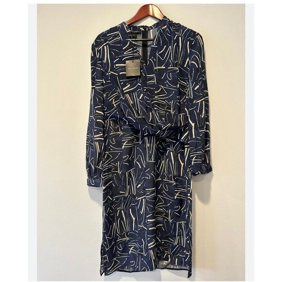 St.John Collection Nordstrom 100% Silk Artistic Style Dress Sz Large B97 $218